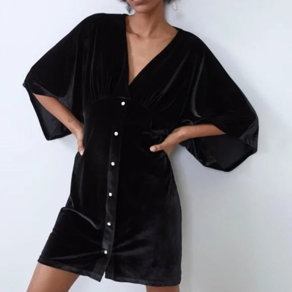 NWT zara velvet dress - Picture 1 of 9